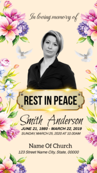Yellow Collage  Funeral Program Template Instagram Story