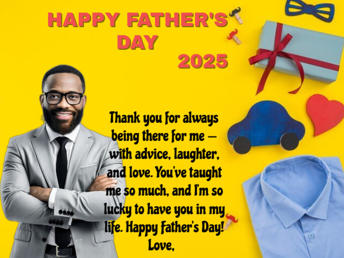 Yellow Collage Happy Father's Day Presentation 演示 template