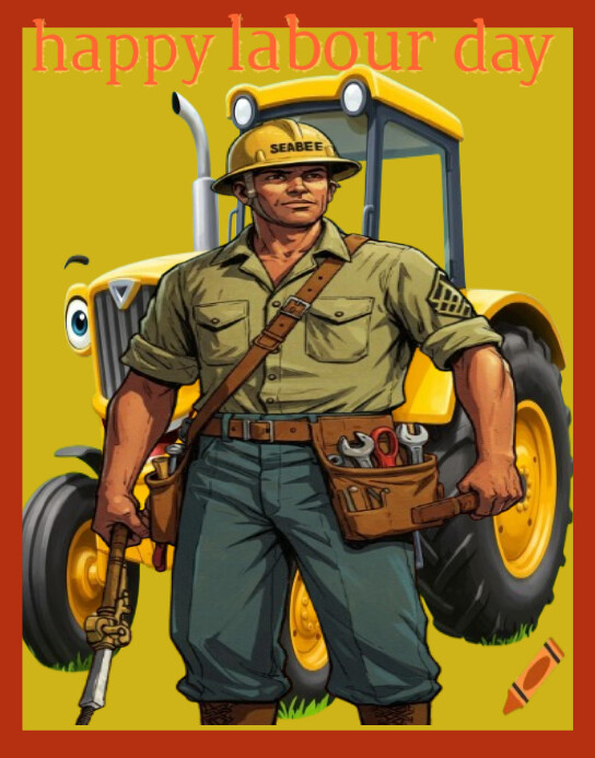 Yellow Collage Happy Labour Day Poster/wallboard Cartaz/placa template