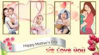 Yellow Collage Happy Mothers Day Collage  Poster Banner Template Pantalla Digital (16:9)