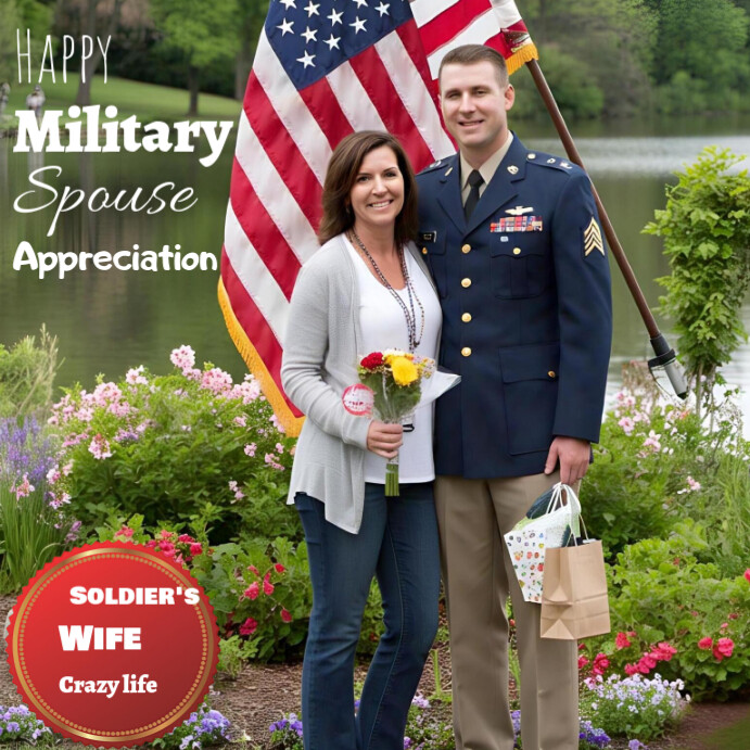 Yellow Collage Military Spouse Appreciation Day  Instagram Post template