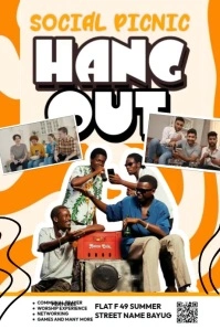 Yellow Collage Social Hang Out Poster template