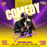 Yellow Comedy Show Publicación de Instagram Template
