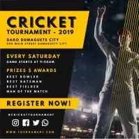 Yellow Cricket Tournament Online Advert Square (1:1) template