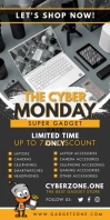 Yellow Cyber Monday Electronics Roll up Banner template