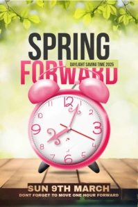 Yellow Daylight Saving Time Poster template