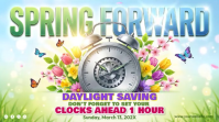 Yellow Daylight Saving Time Reminder Digital Display Video template