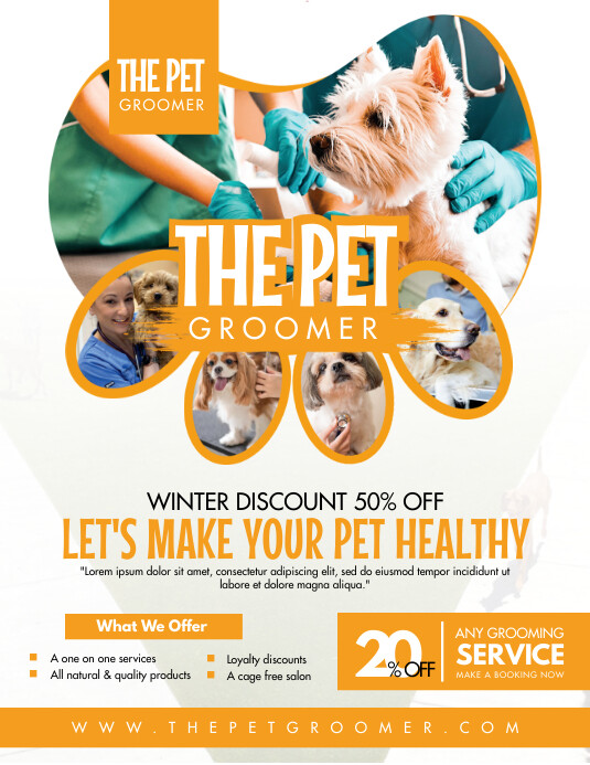 Copy of Yellow Dog Grooming Flyer Design PosterMyWall