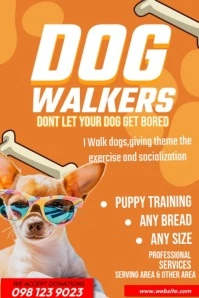 Yellow Dog Walker Template Poster