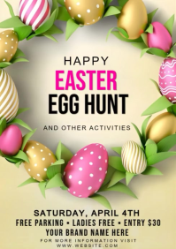 Yellow Easter Egg Hunt A4 Video template