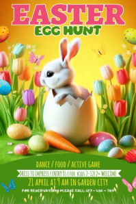 Yellow Easter Egg Hunt Banner 4' × 6' template