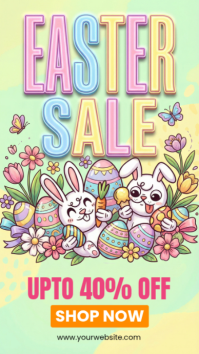 Yellow Easter Sale Instagram Story template