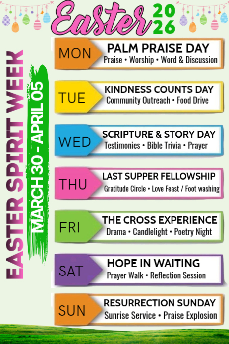 Yellow Easter Spirit Week Poster Template | PosterMyWall