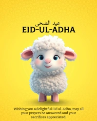 Yellow  Eid-ul-adha Mubarak Template  Instagram Portrait