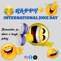 Yellow Emoji International Joke Day Publicación de Instagram template