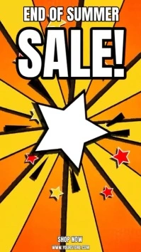 Yellow  End Of Summer Sale Digital Display template