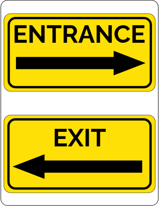 Blue Entrance And Exit Signs A3 Template | PosterMyWall