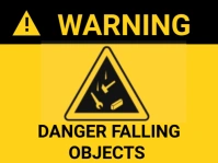 Yellow Falling Objects Danger Warning Sign Template  Yard Sign