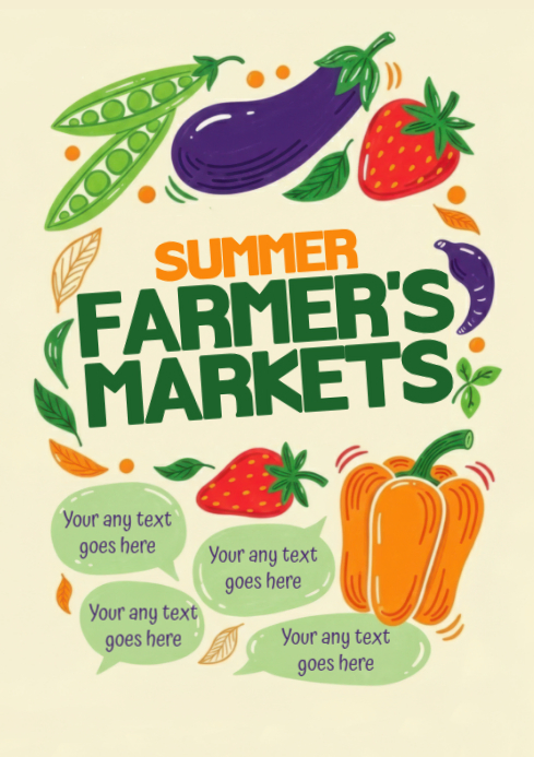 Yellow Farmer's Market A4 Template | PosterMyWall