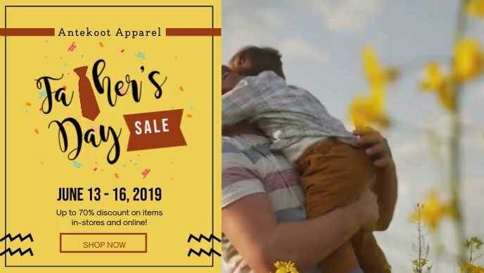 Yellow Father's Day Sale In Store Display template