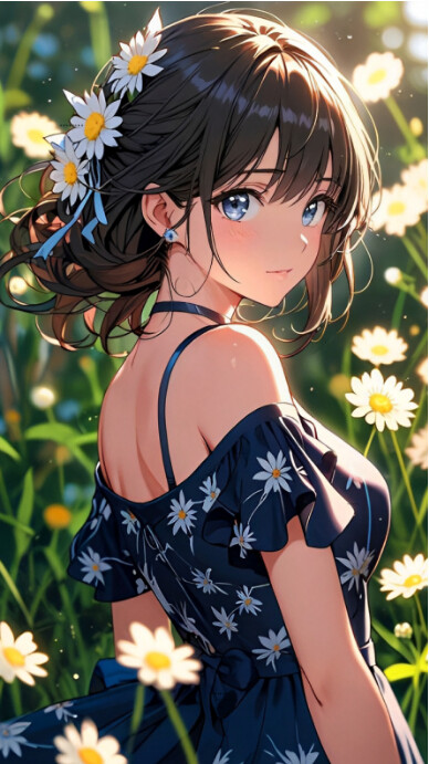 Yellow Floral Anime Wallpaper Instagram Story template