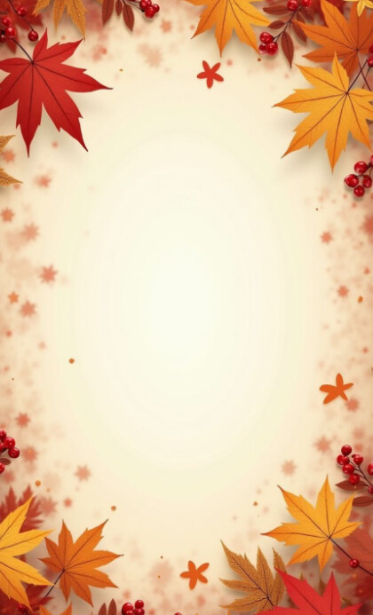 Yellow Floral Autumn Fall Leaves Background Template – Seasonal ...
