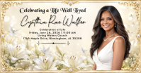 Yellow Floral Celebration of Life Facebook Shared Image Isithombe Esabiwe ku-Facebook template