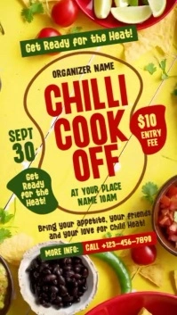 Yellow Floral Chili Cook-off Tiktok Video template