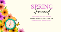 Yellow Floral Daylight Saving Time Reminder Facebook Shared Image template