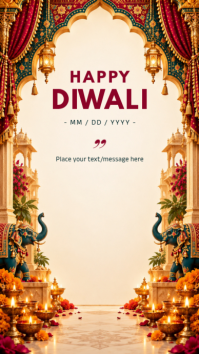 Amarelo Diwali Celebration Historia de Instagram Template