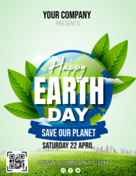 Yellow Floral Earth Day Celebration Flyer template