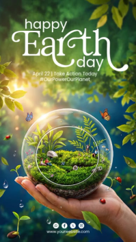 Yellow Floral Earth Day Instagram Story Video Instagram-Story template