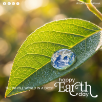 Yellow Floral Earth Day Square Carré (1:1) template