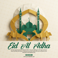 Yellow Eid Al-Adha Celebration Instagram Post Template