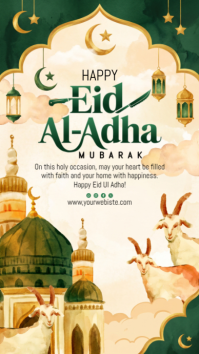 Yellow Floral Eid al-Adha Celebration Instagram Story template