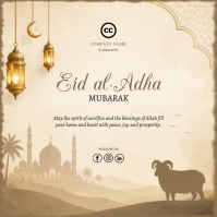 Żółty Eid al-Adha โพสต์บน Instagram Template