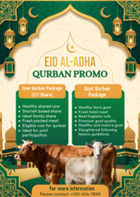 Yellow Eid al-Adha Qurban Promotion A6 Template