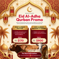 Yellow Floral Eid al-Adha Qurban Promotion Instagram Post Instagram-bericht template