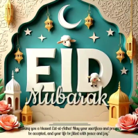 Yellow Floral Eid-ul-Adha Celebration Square Video Квадрат (1 : 1) template