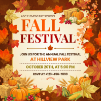 黄色 Fall Festival Сообщение Instagram Template