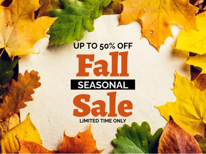 Fall Discount Signs Copy of Yellow Floral Fall Sale Yard Sign | PosterMyWall