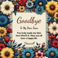 Yellow Floral Farewell Cards Logo template
