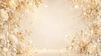 Yellow Floral Floral Wedding Background Digital Display Digitalanzeige (16:9) template