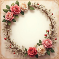 Gelb Floral Wreath Instagram Post Template