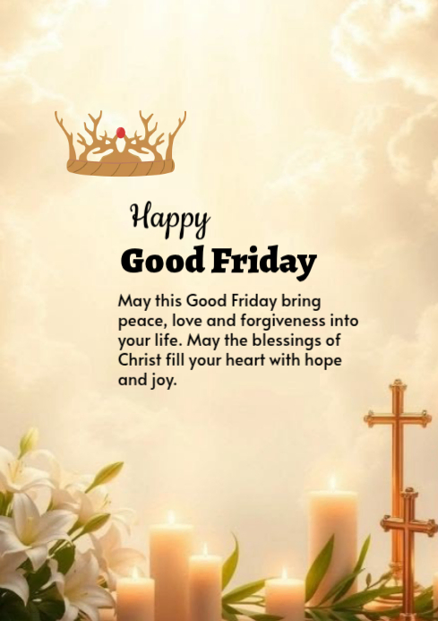 Yellow Floral Good Friday Template | PosterMyWall