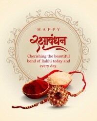 Yellow Floral Happy Raksha Bandhan Day Celebration Wishes  Instagram Portrait template