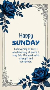 Yellow Floral Happy Sunday  Whatsapp Status template