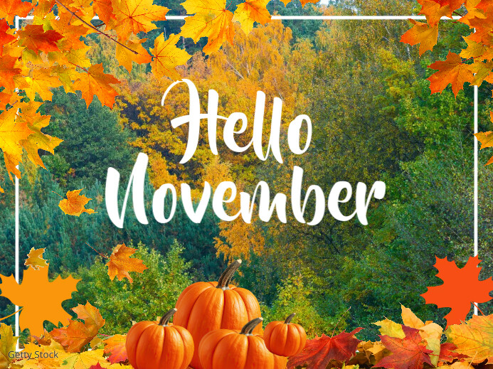 Yellow Floral Hello November Yard Sign Template | PosterMyWall