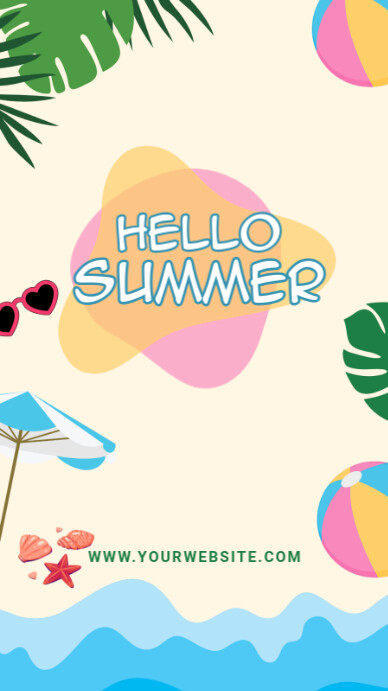 Yellow Floral Hello Summer Instagram Story Instagram-verhaal template