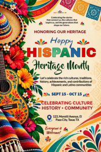 Gul Hispanic Heritage Month Celebration Плакат Template